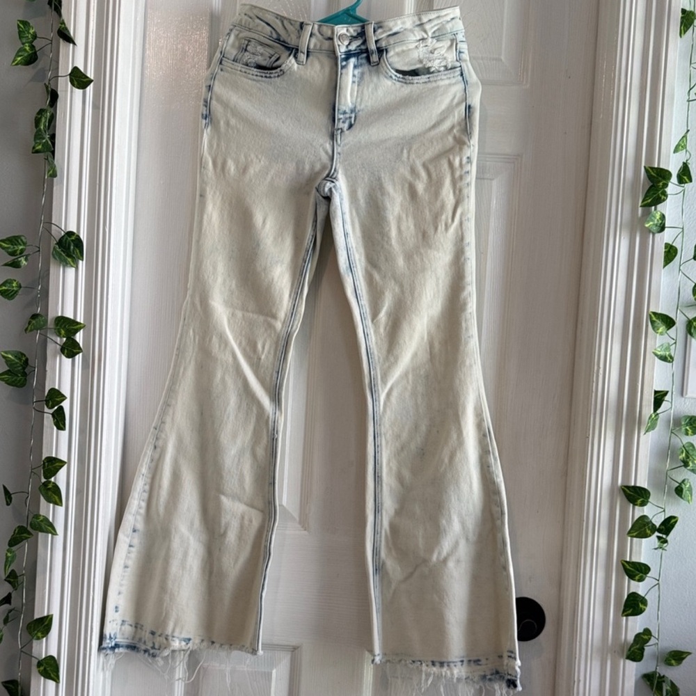 VERVET BY FLYING MONKEY Cream Flare Jeans